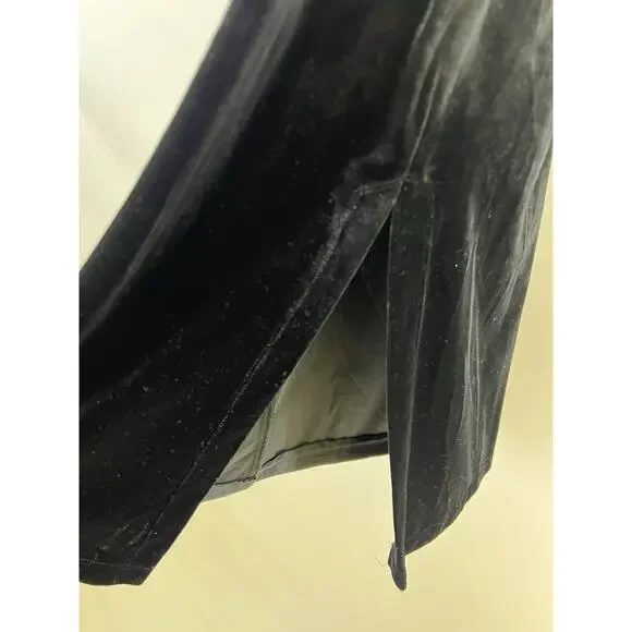 VTG Y2K Rampage Black Velour Velvet Floral Slip Dress Women’s M Fairy Grange - Picture 6 of 13